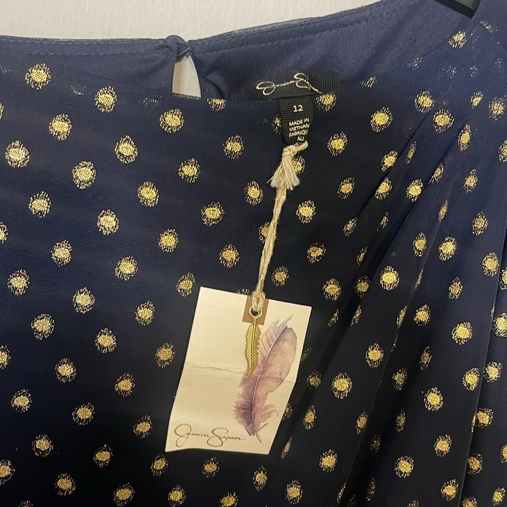 Navy and Gold Dress - Picture 6 of 6